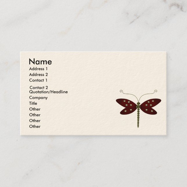 dragon fly business card (Front)
