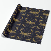 Dragon fly dark ornamental pattern