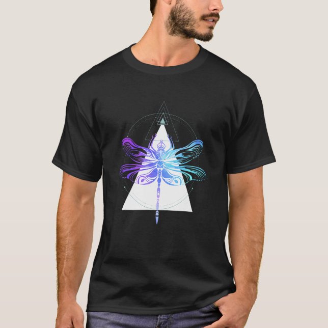 Dragon Fly Insect Nature Geometric T-Shirt (Front)