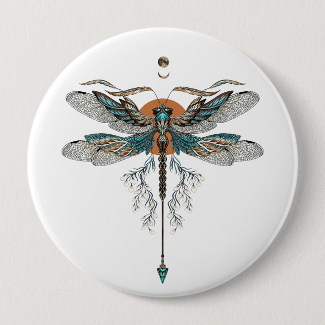 Dragon Fly Tattoo 10 Cm Round Badge (Front)