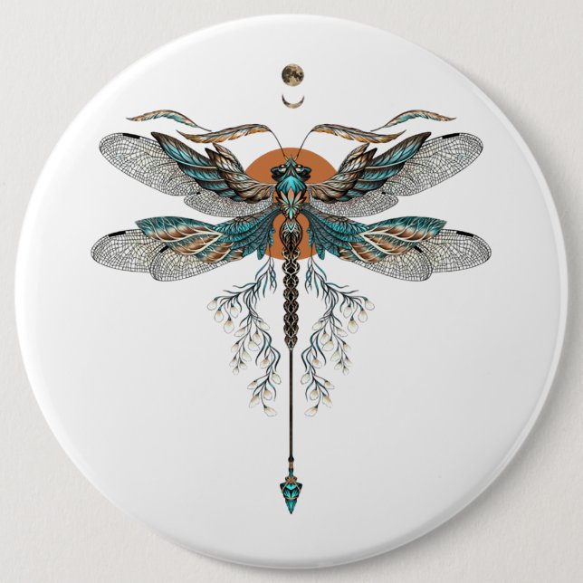 Dragon Fly Tattoo 6 Cm Round Badge (Front)