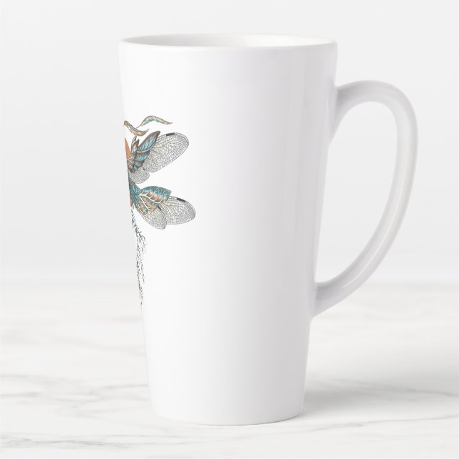 Dragon Fly Tattoo Latte Mug (Right)