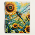 Dragon Fly. Whimsical Dragon Fly. Sunflowers