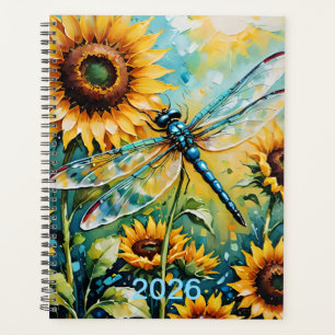 Dragon Fly. Whimsical Dragon Fly. Sunflowers Planner
