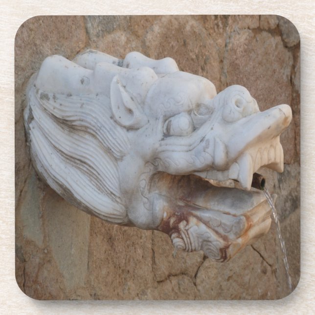 Dragon Fountain Cork Coaster (Front)