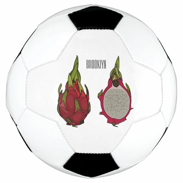 Dragon fruit cartoon illustration football (Front)