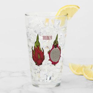Dragon fruit cartoon illustration  glass