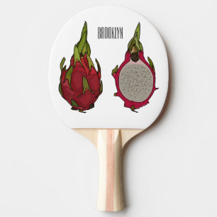 Dragon fruit cartoon illustration ping pong paddle