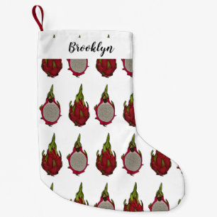 Dragon fruit cartoon illustration small christmas stocking
