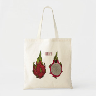 Dragon fruit cartoon illustration tote bag