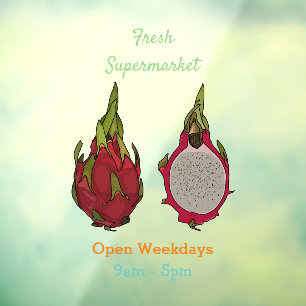 Dragon fruit cartoon illustration window cling