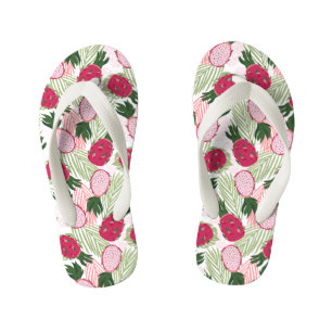 Dragon fruit pattern  kid's flip flops