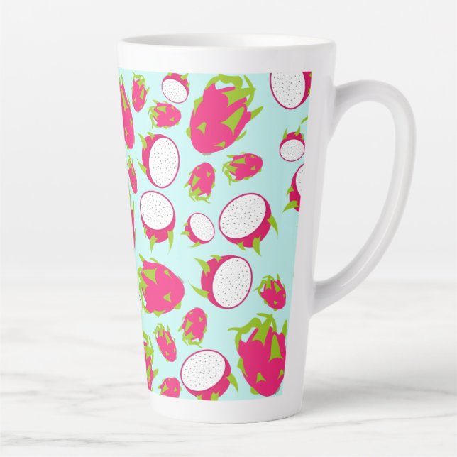 Dragon Fruit Pattern Latte Mug (Right)