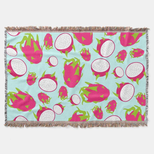 Dragon Fruit Pattern Throw Blanket (Front)