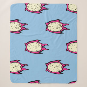 Dragon Fruit: Vintage Ink Drawing. Sherpa Blanket