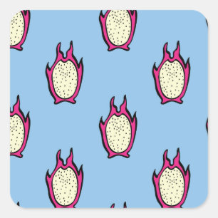 Dragon Fruit: Vintage Ink Drawing. Square Sticker