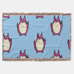 Dragon Fruit: Vintage Ink Drawing. Throw Blanket