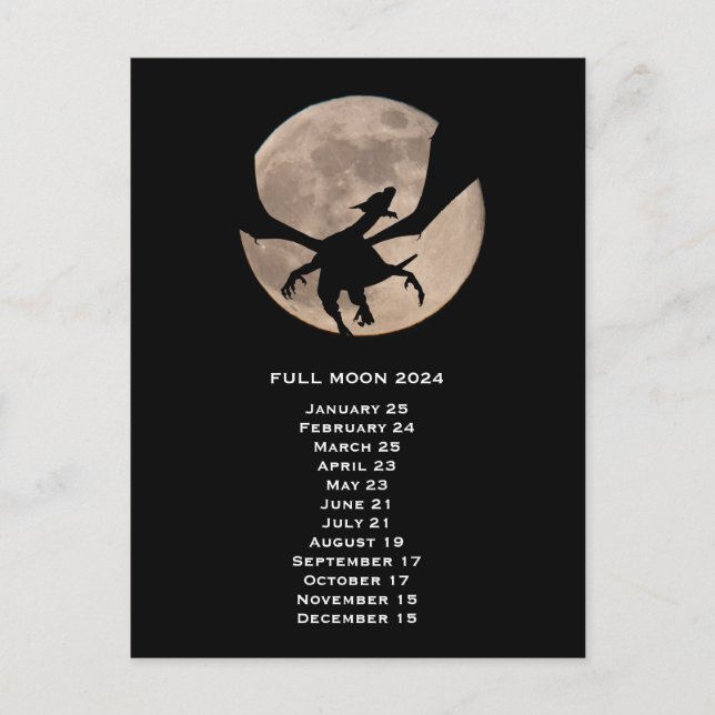 Dragon Full Moon  2024 US Eastern Date   Postcard (Front)