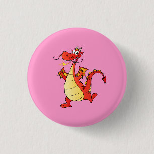 Dragon Funny Happy Fantasy Fiction Drawing Cartoon 3 Cm Round Badge