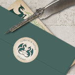 Dragon Gamer Fantasy Classic Round Sticker<br><div class="desc">Any wedding would be better with a little dragon fire. The coordinating pieces of this dragonfire wedding invitation suite feature dragons and flames in ink with Celtic text on a parchment background. Perfect for your magical wedding, wizard wedding, Viking wedding, or epic fantasy wedding. Order your printed invitations and party...</div>