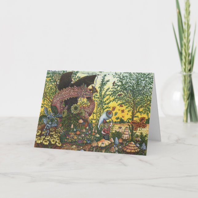 Dragon Garden Greeting Card (Front)