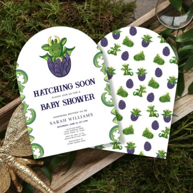 Dragon Gender Neutral Hatching Soon Baby Shower Invitation (Creator Uploaded)