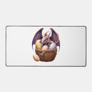 Dragon Girl Lover Collecting Easter Eggs - Kids Cu Desk Mat