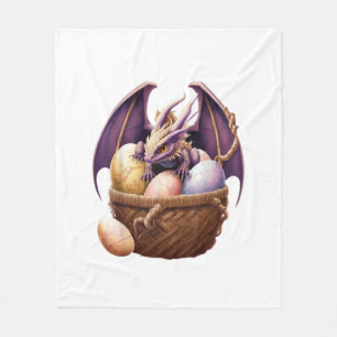 Dragon Girl Lover Collecting Easter Eggs - Kids Cu Fleece Blanket