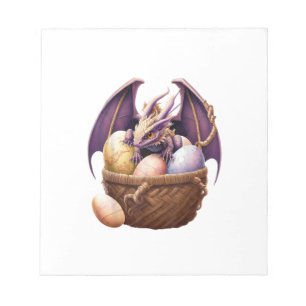 Dragon Girl Lover Collecting Easter Eggs - Kids Cu Notepad