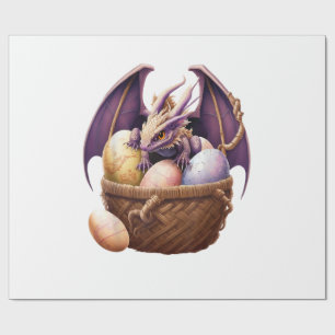 Dragon Girl Lover Collecting Easter Eggs - Kids Cu Wrapping Paper