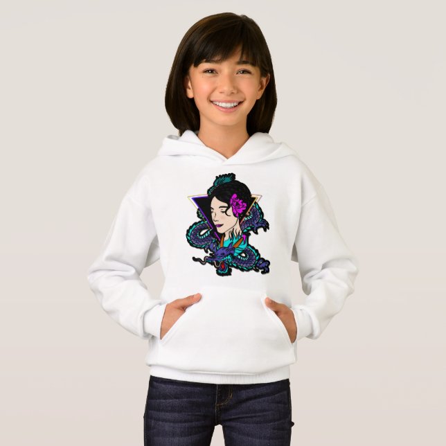 Dragon Girl Pullover Hoodie (Front Full)