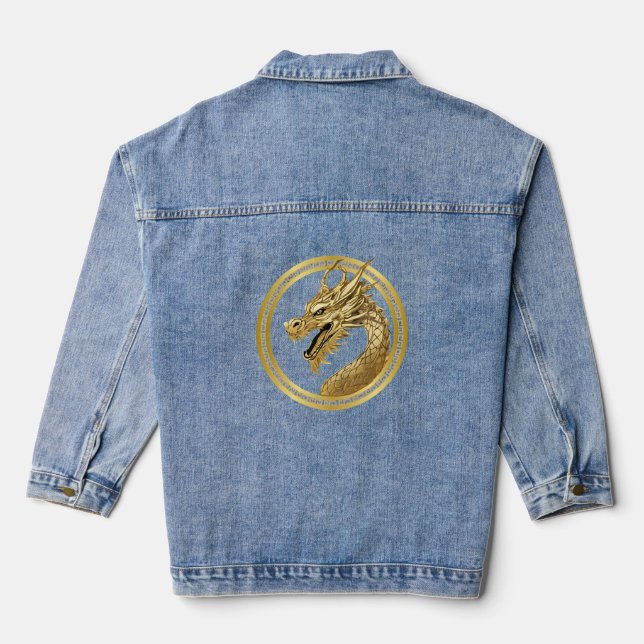Dragon-Gold- Denim Jack Denim Jacket (Back)