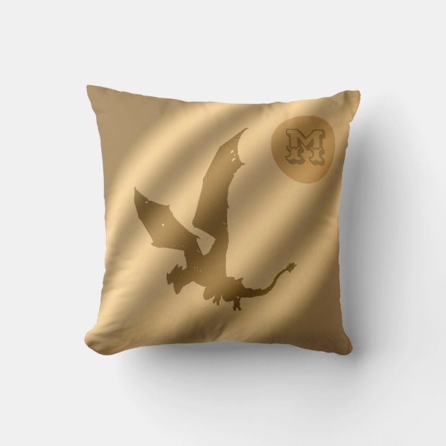 Dragon Gold Luxury Monogram Cushion (Front)