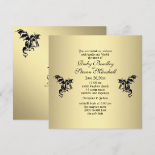 Dragon Gold Wedding Invitation