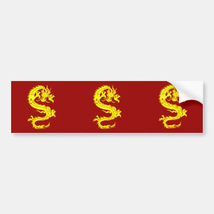 dragon golden bumper sticker
