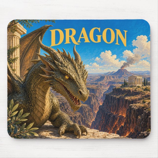 Dragon, Gothic Fantasy Monster Mouse Mat (Front)