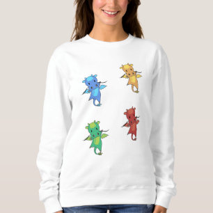 Dragon Green Red Blue Fairy Tale Cute Animals For Sweatshirt