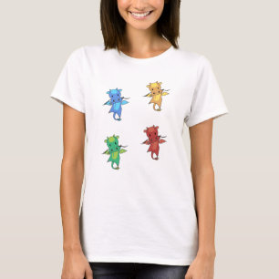 Dragon Green Red Blue Fairy Tale Cute Animals For T-Shirt