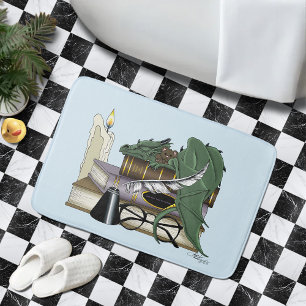 Dragon Green Sleeping Books Bath Mat