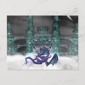 Dragon Guarding Castle Postcard