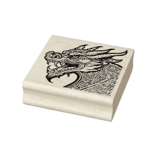 dragon head art stamp