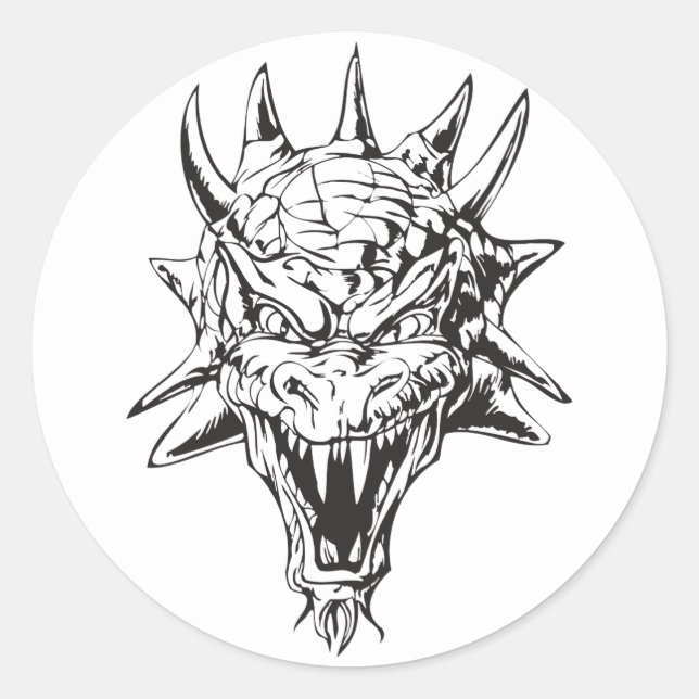 Dragon Head Classic Round Sticker (Front)