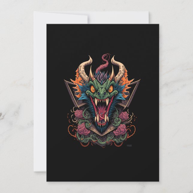 dragon-head-design-illustration invitation (Front)