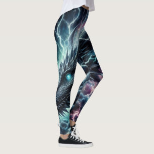 Dragon Head in a Thunderstorm with Lightning Leggings