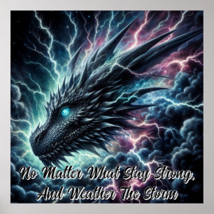 Dragon Head in a Thunderstorm with Lightning Poster