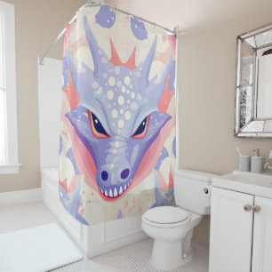 Dragon Head pastel colours whimsical Shower Curtain