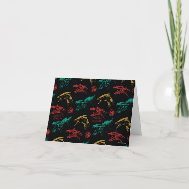 Dragon Head Pattern Note Card (Front)