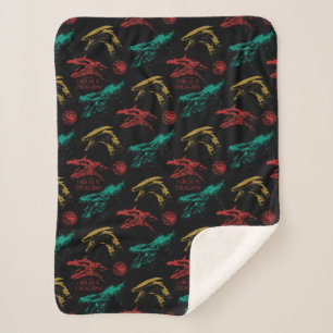 Dragon Head Pattern Sherpa Blanket
