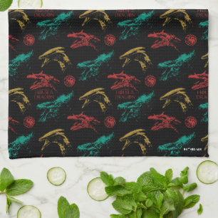 Dragon Head Pattern Tea Towel