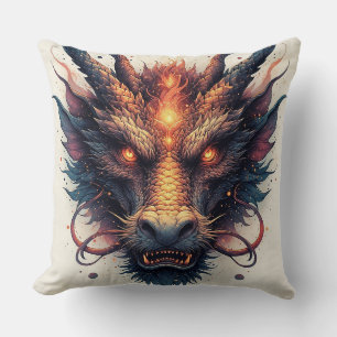 Dragon Head With Fierce Eyes Cushion